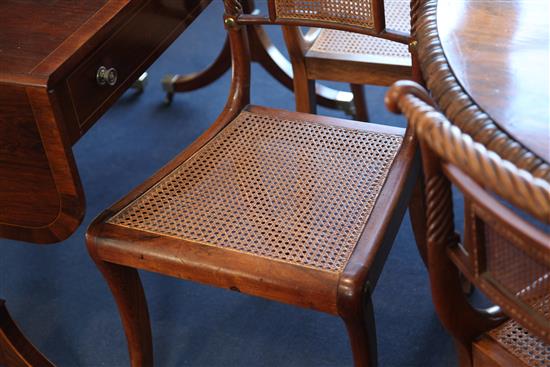 A set of eight Regency rosewood dining chairs, W.1ft 6in. H.2ft 8in.